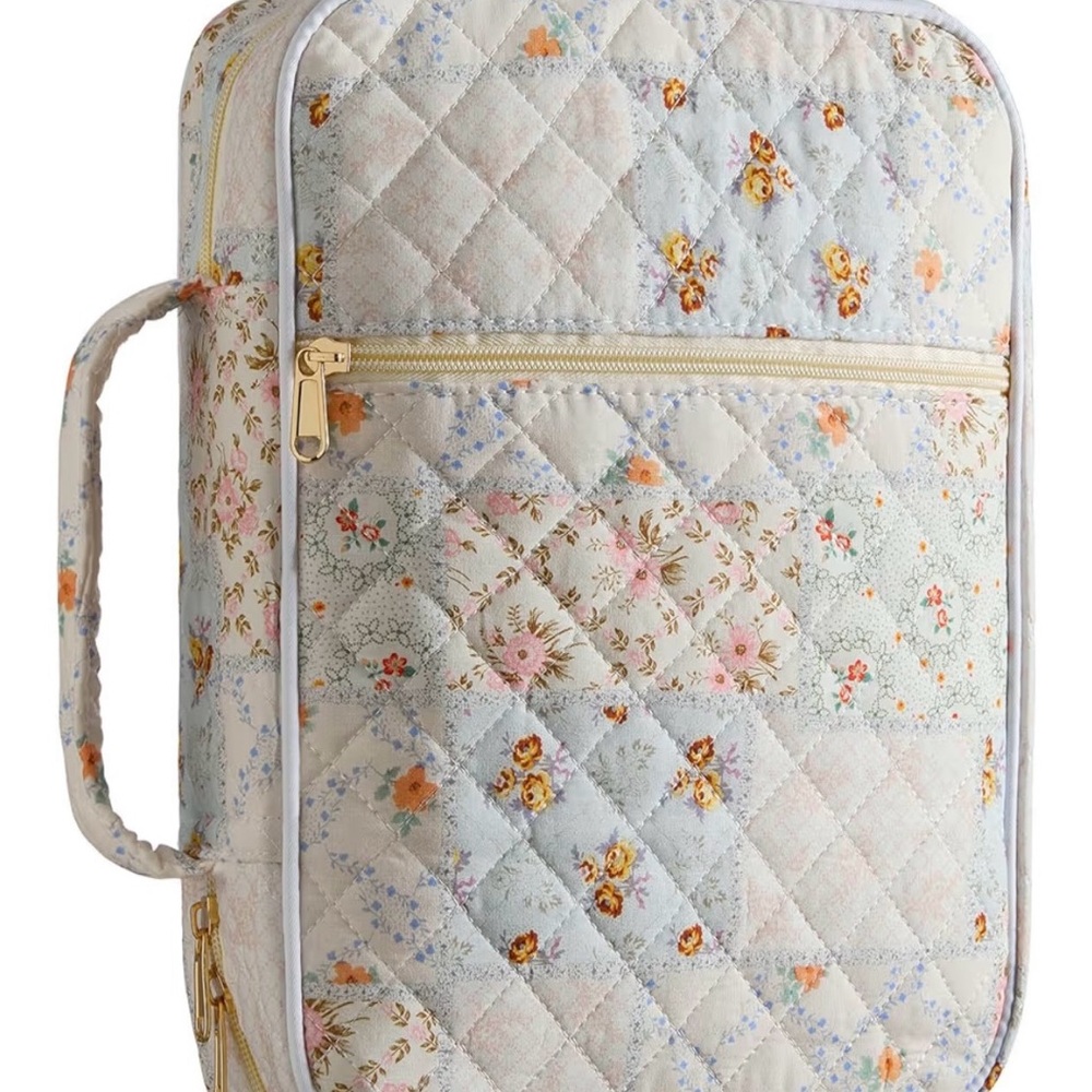 Bible Floral Quilted Carry Bag - Cream Floral